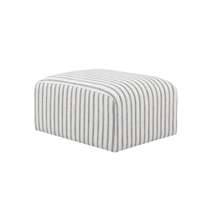 Malmo Chalk Stripe Upholstered Square Pouffe