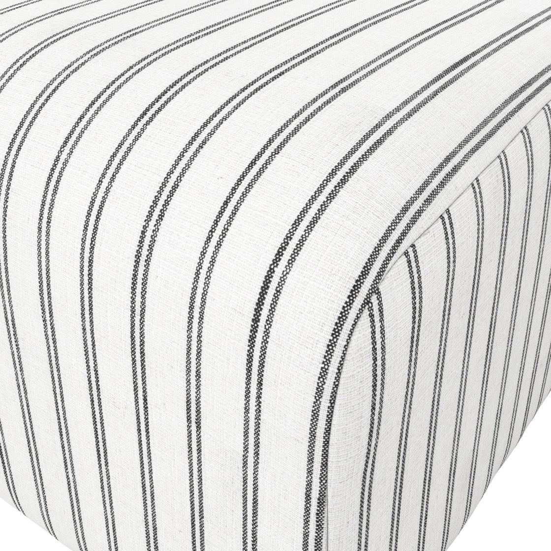 Malmo Chalk Stripe Upholstered Square Pouffe