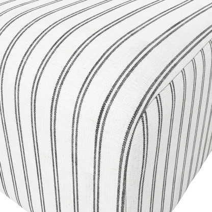 Malmo Chalk Stripe Upholstered Square Pouffe