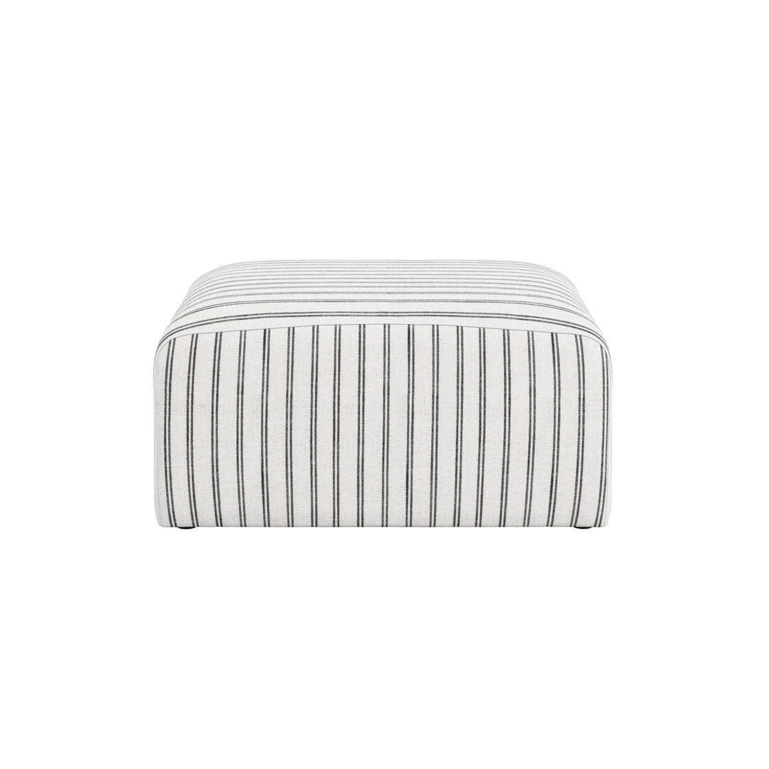 Malmo Chalk Stripe Upholstered Square Pouffe