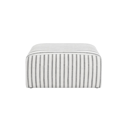Malmo Chalk Stripe Upholstered Square Pouffe
