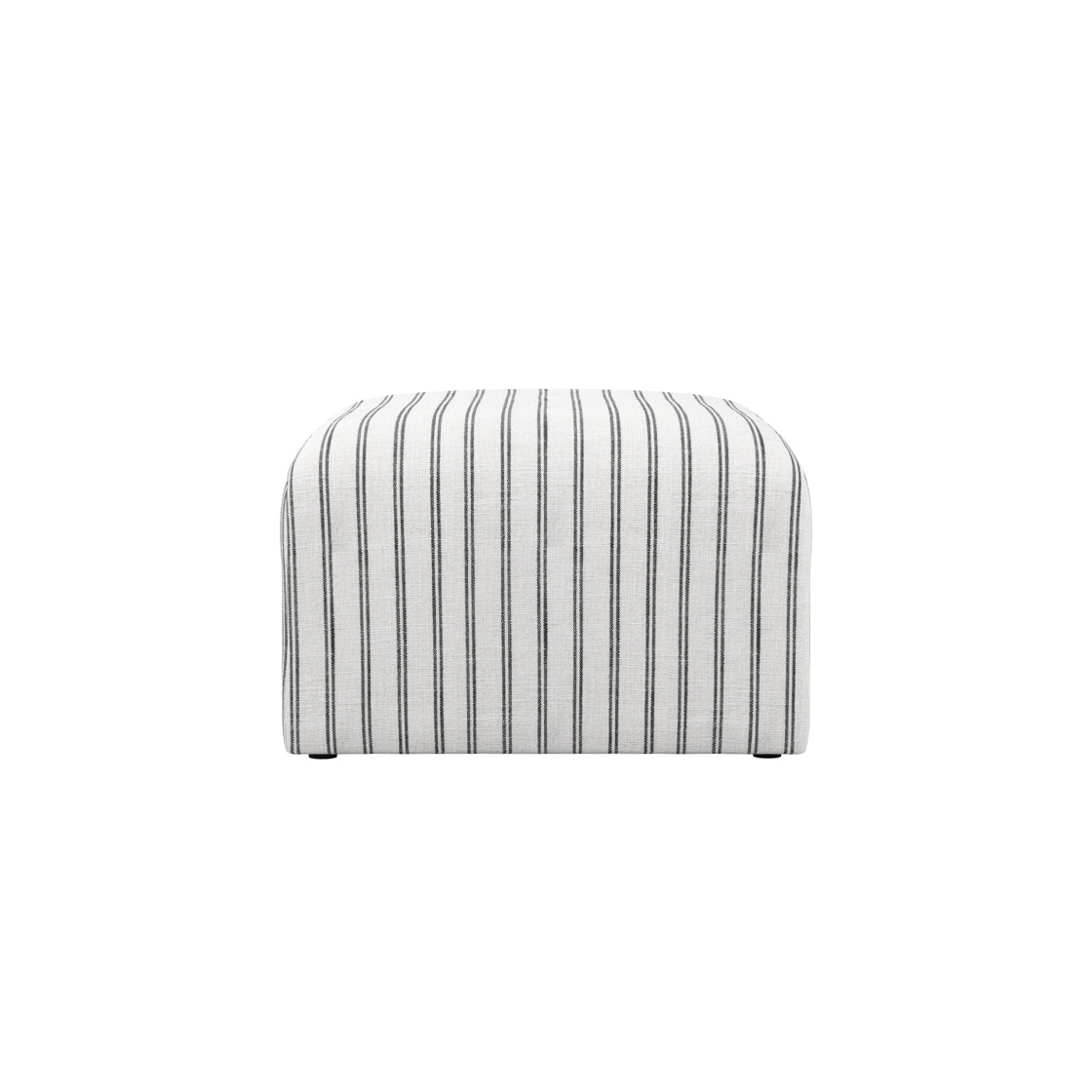 Malmo Chalk Stripe Upholstered Square Pouffe