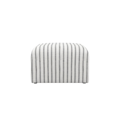Malmo Chalk Stripe Upholstered Square Pouffe