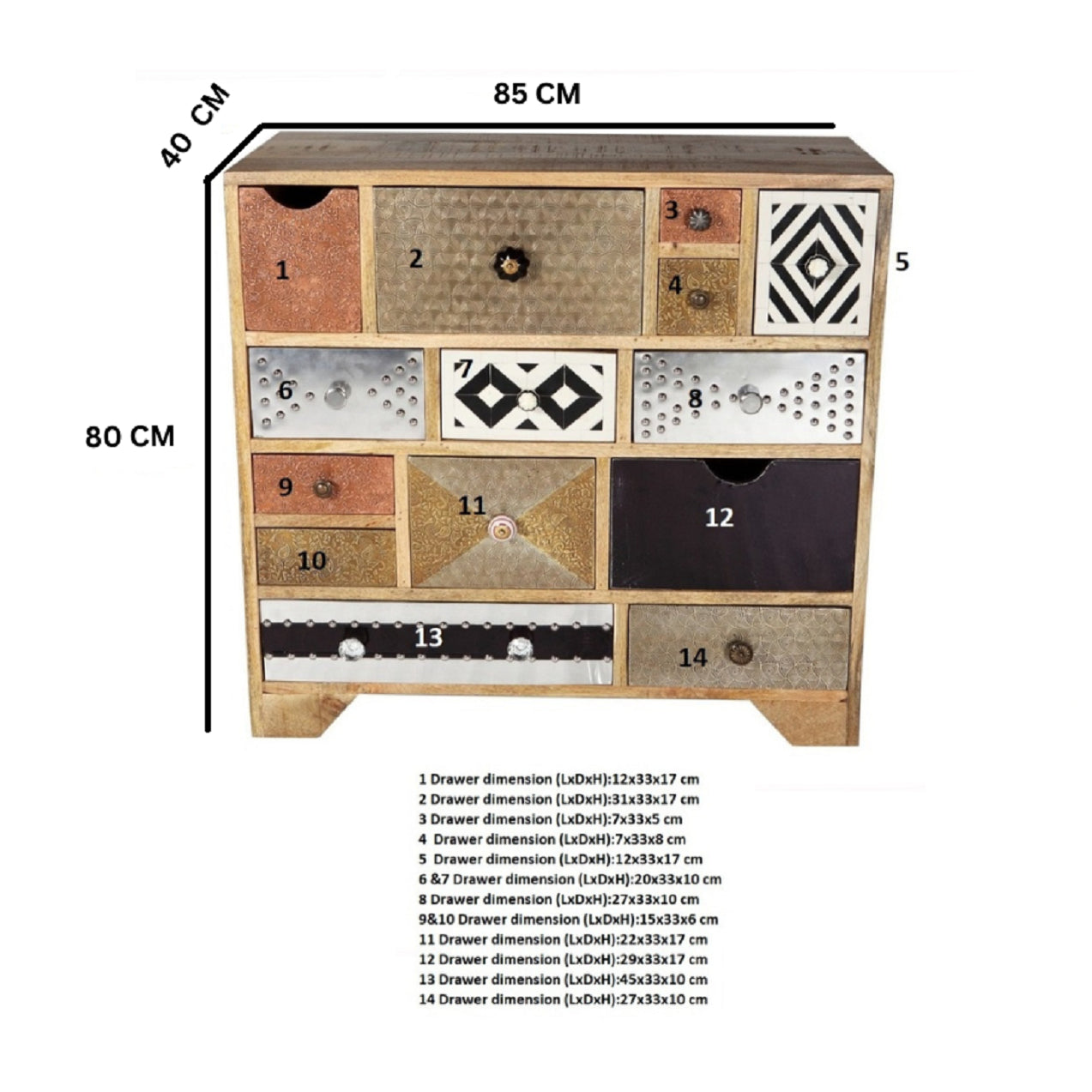 Kokkola Quirky 14 Drawer Storage Chest