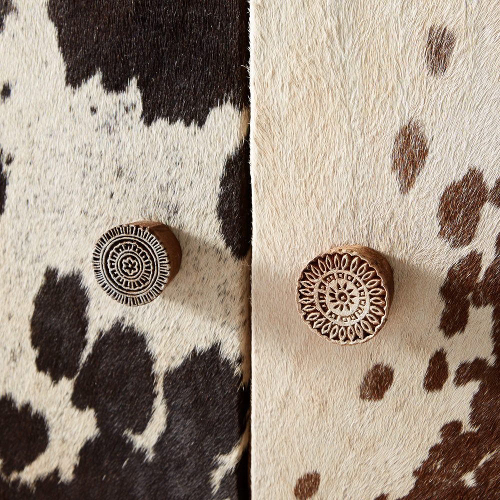 Kokkola Quirky Pattern Reclaimed Wood Large Sideboard 3 Doors 4 Drawers