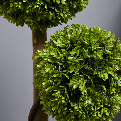 Sasafa Tane Set Of 2 Light Green Artificial Boxwood Ball Topiary Trees In Pots H8 90cm