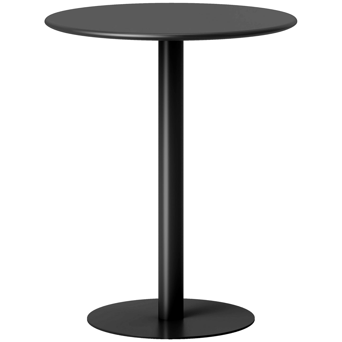 Lestaguette Metal And Wood Black Round Dining Table With Steel Base 60 x 60cm