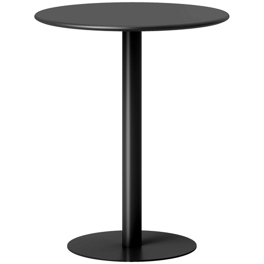 Diso Lese Metal And Wood Black Round Dining Table With Steel Base 60 x 60 cm