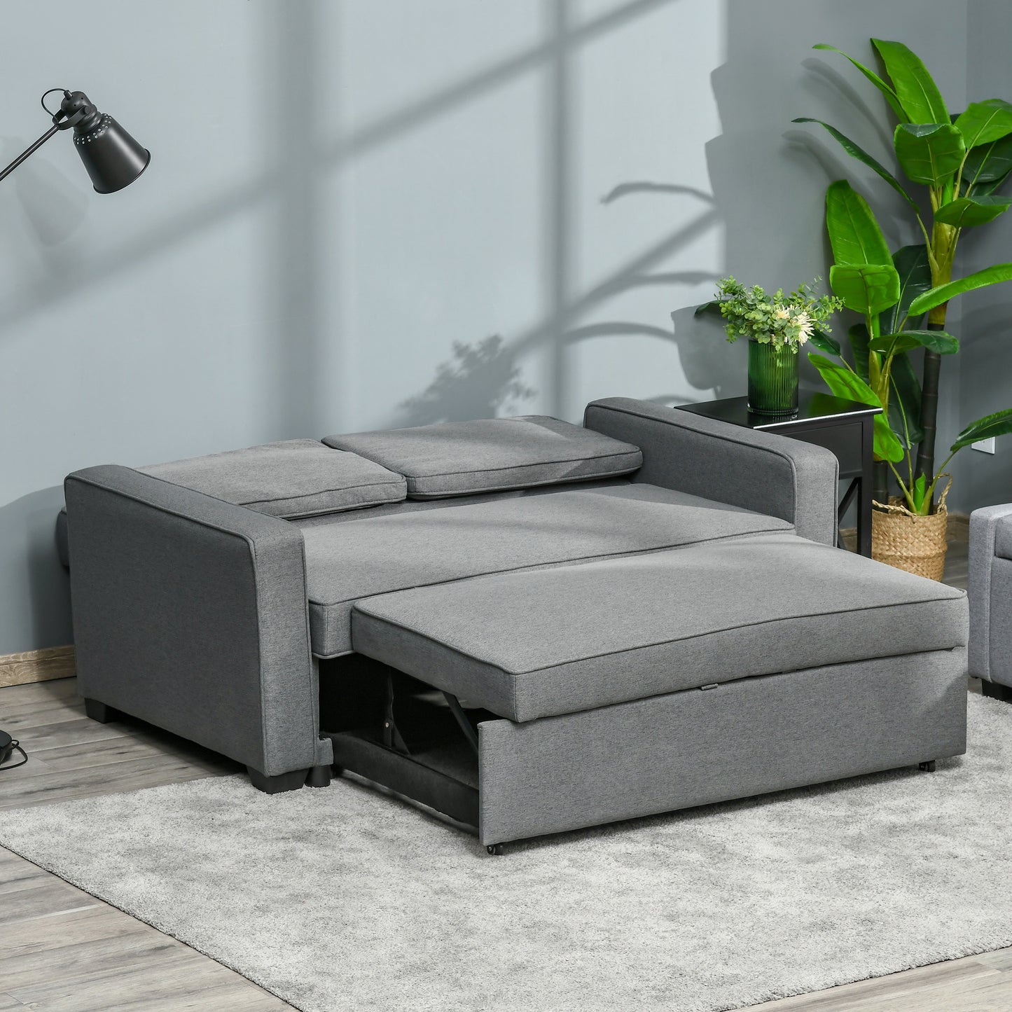 Zivi Fita Fabric Grey Double Click Clack Sofa Bed With Adjustable Backrest