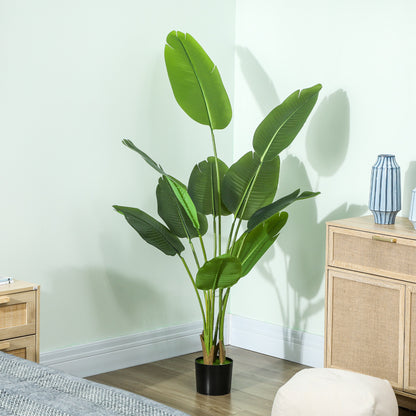 Nozizi Tall Artificial Bird Of Paradise Leaf Plant With Sculpted Foliage In Pot H8 160cm Green