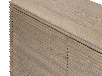 Pirineus Weathered Oak Ribbed 3 Door Sideboard