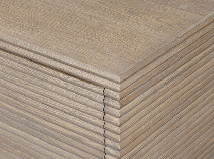 Pirineus Weathered Oak Ribbed 3 Door Sideboard