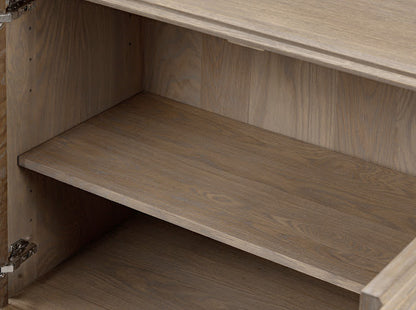 Pirineus Weathered Oak Ribbed 3 Door Sideboard