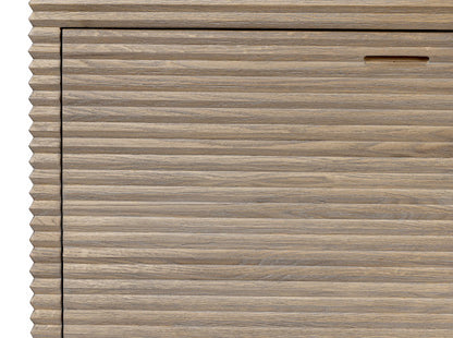 Pirineus Weathered Oak Ribbed 3 Door Sideboard
