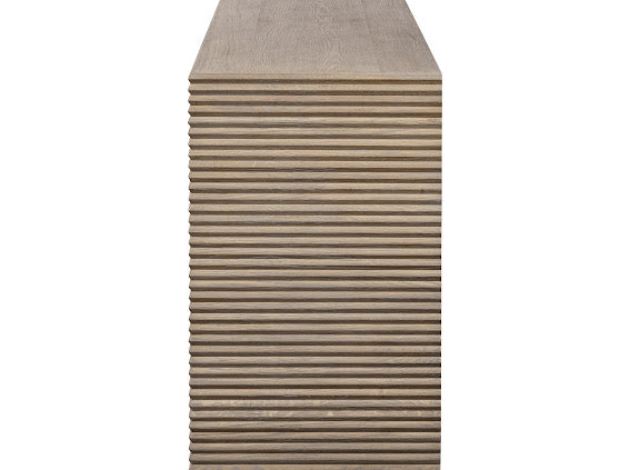 Pirineus Weathered Oak Ribbed 3 Door Sideboard