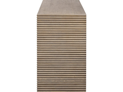Pirineus Weathered Oak Ribbed 3 Door Sideboard