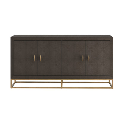 Sando Retro Brown Shagreen Four Door Sideboard