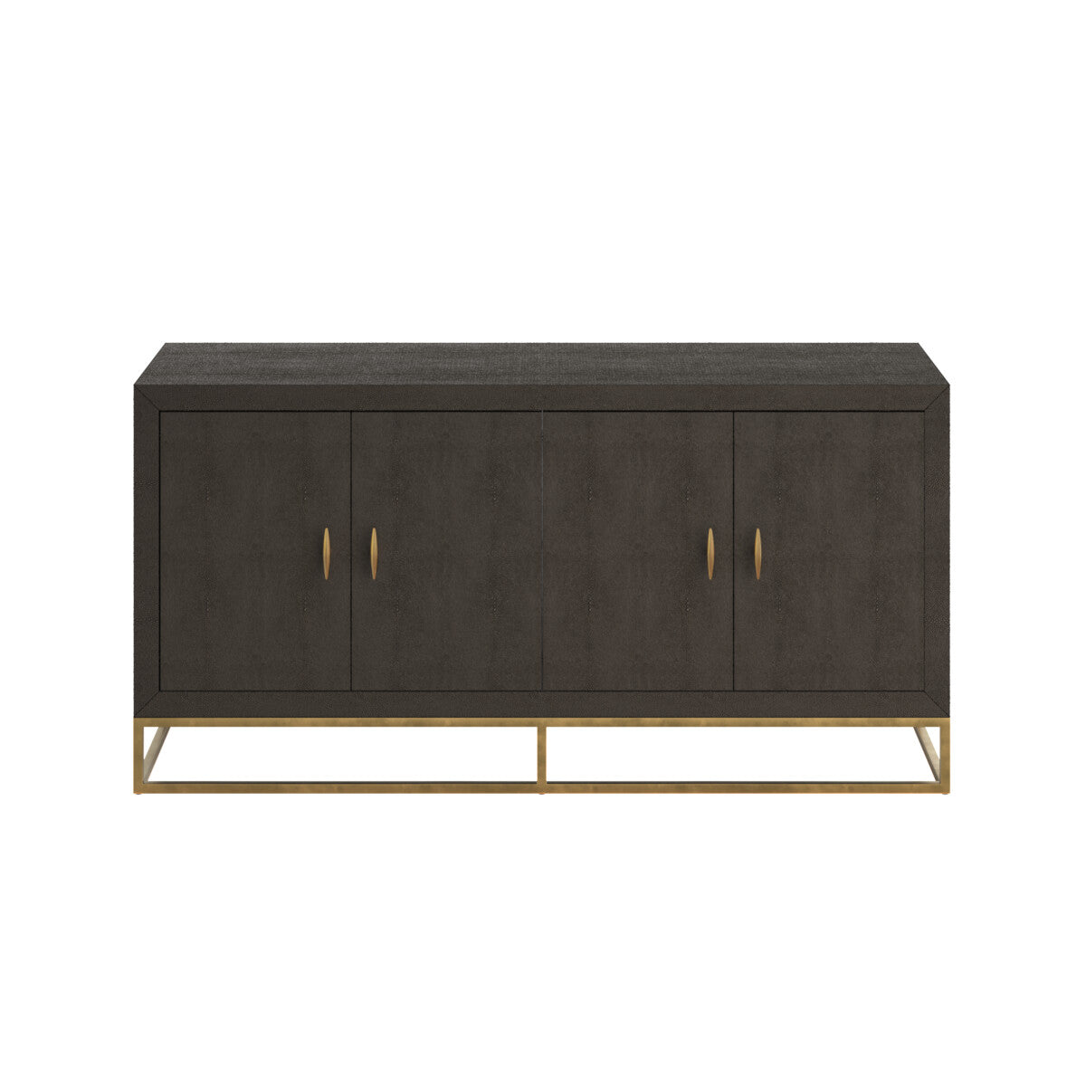 Sando Retro Brown Shagreen Four Door Sideboard