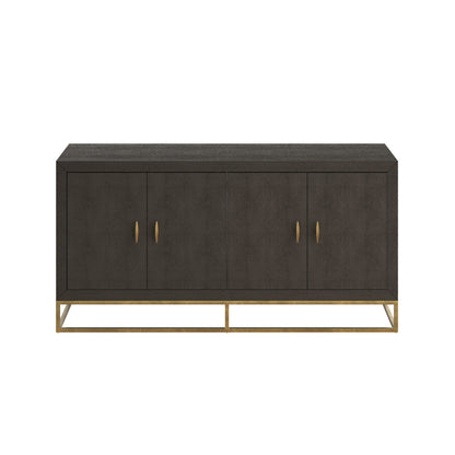 Sando Retro Brown Shagreen Four Door Sideboard