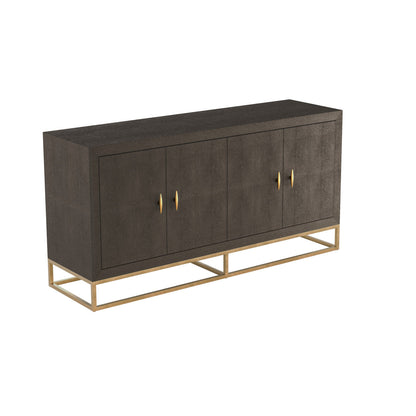 Sando Retro Brown Shagreen Four Door Sideboard