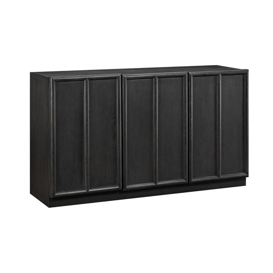Dali Black Wood 4 Panelled Door Sideboard