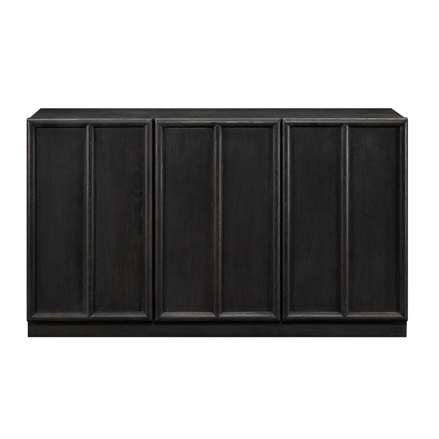 Dali Black Wood 4 Panelled Door Sideboard