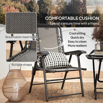 Lacotte Metal Black 3 Piece Garden Mesh Bistro Set Garden Outdoor Table And Chair