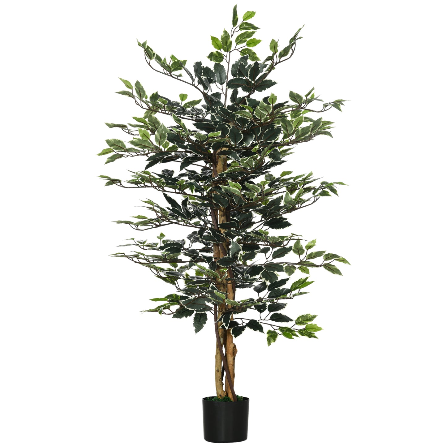 Nedori Tall Artificial Ficus Style Tree With Realistic Leaf Detail In Pot For Office Interiors