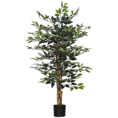 Nedori Tall Artificial Ficus Style Tree With Realistic Leaf Detail In Pot For Office Interiors