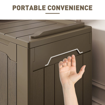 Nalure Dark Brown Charcoal Grey Plastic Charcoal Grey Outdoor Storage Chest Lid 107 Litre