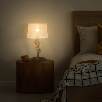 Virepa Metal And Fabric Beige Nautical Style Table Lamp With Fabric Shade And Power Switch 48 cm