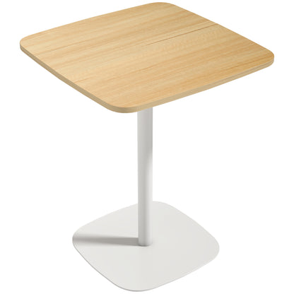 Levadi Suri Natural Wood Finish Square Dining Table With Steel Base 60cm