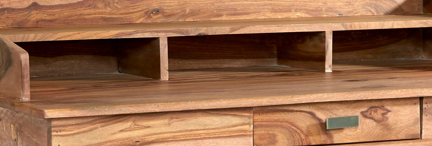 New York Sheesham Wood Study Desk 1 Drawer 1 Top Shelf