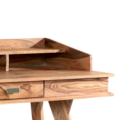 New York Sheesham Wood Study Desk 1 Drawer 1 Top Shelf