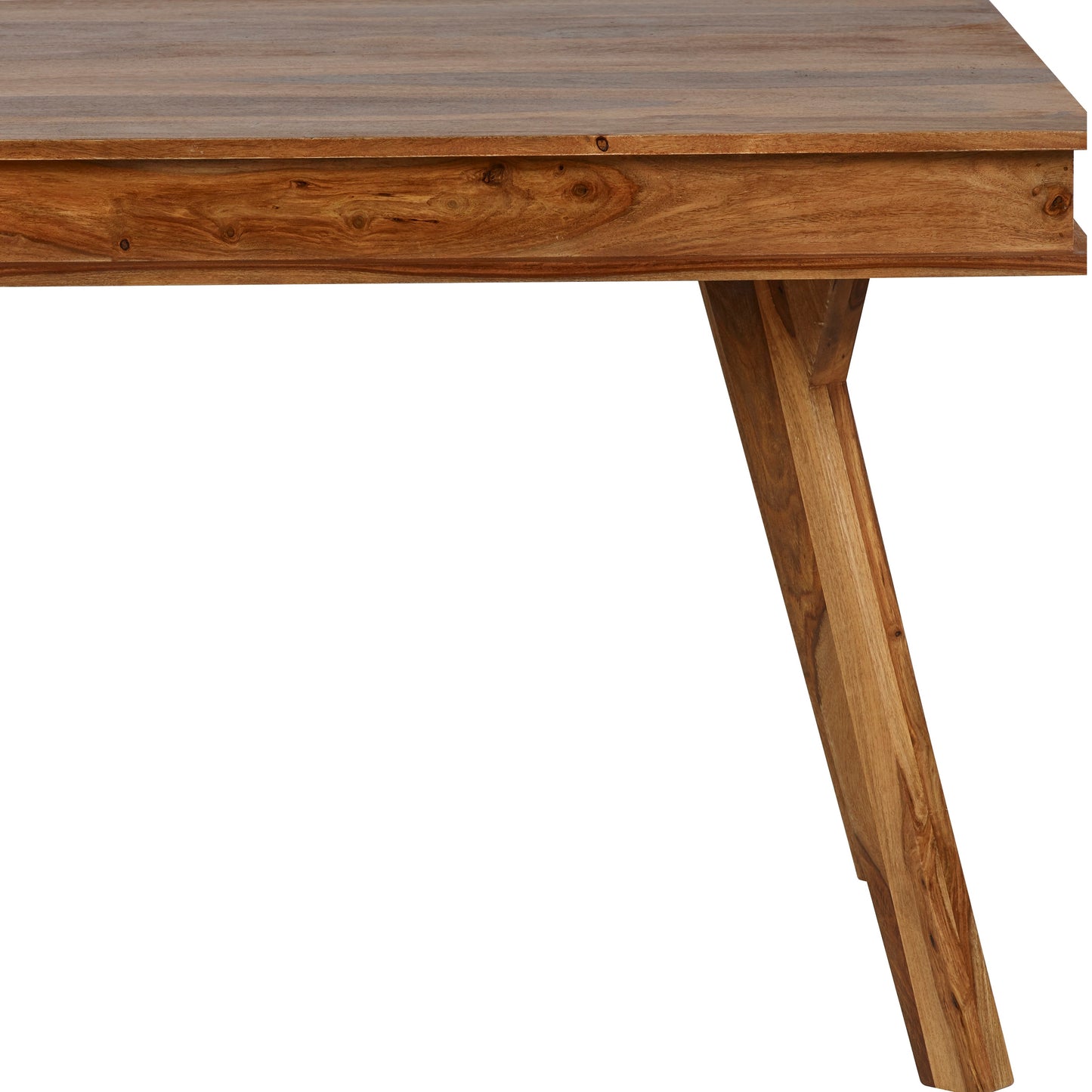 New York 4 Seater Natural Sheesham Wood Modern Dining Table