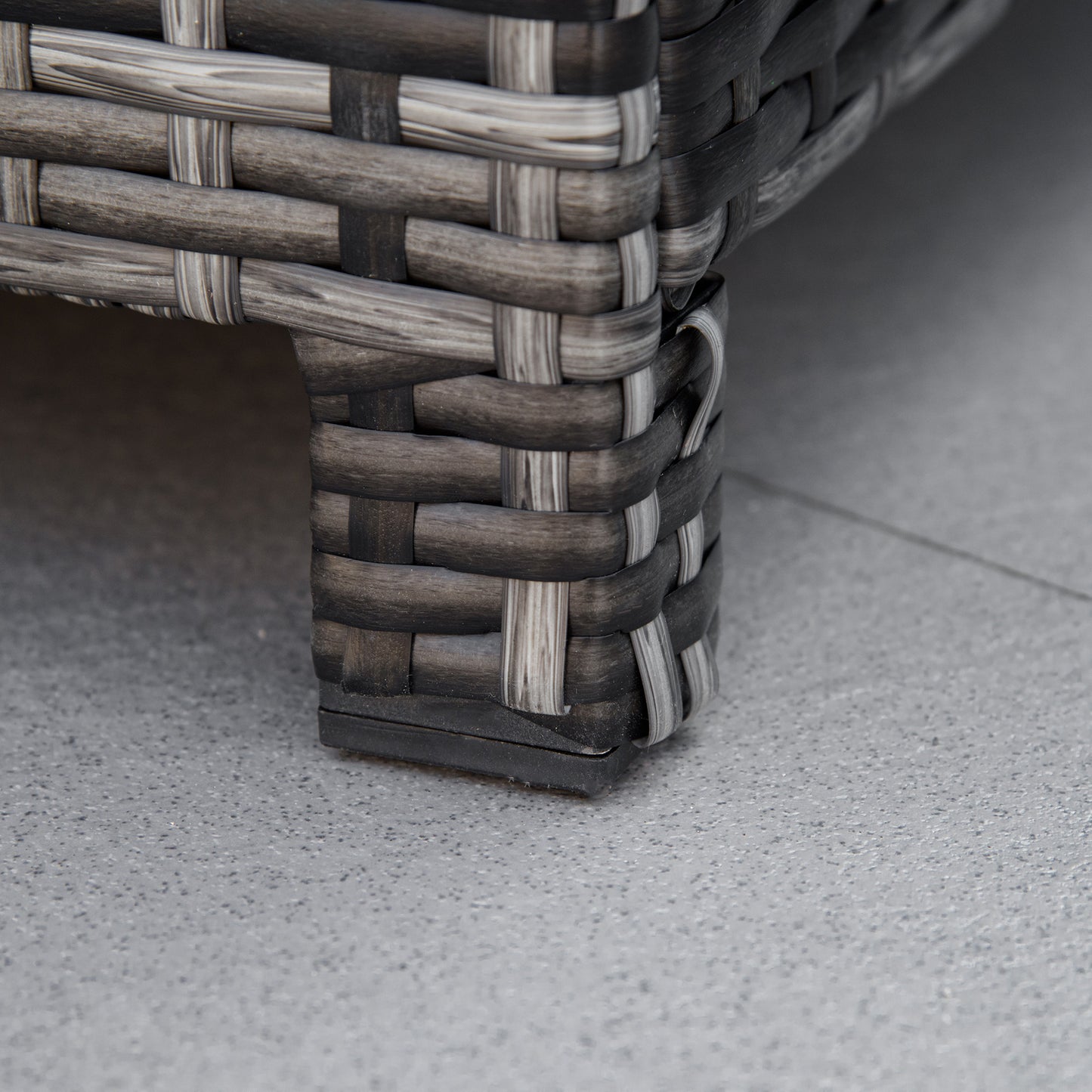 Kadone Halu Rattan Grey Square Outdoor Footstool With Cushioned Top