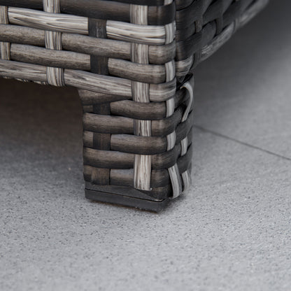 Kadone Halu Rattan Grey Square Outdoor Footstool With Cushioned Top