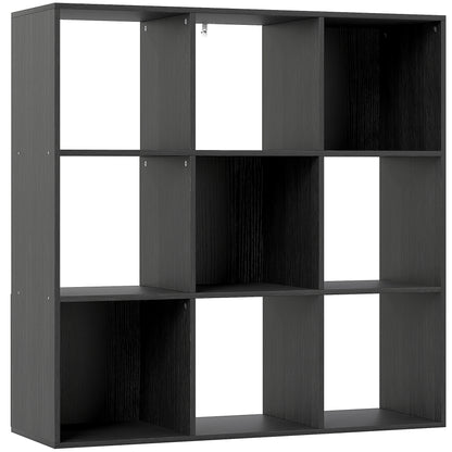 Solipa Wood Black 9 Cube Storage Bookcase