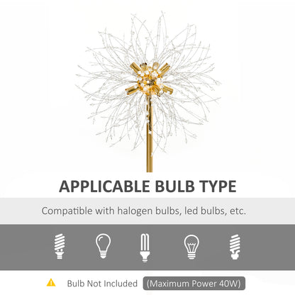 Dodine Metal And Crystal Dandelion Style Floor Lamp With Foot Switch 160 cm