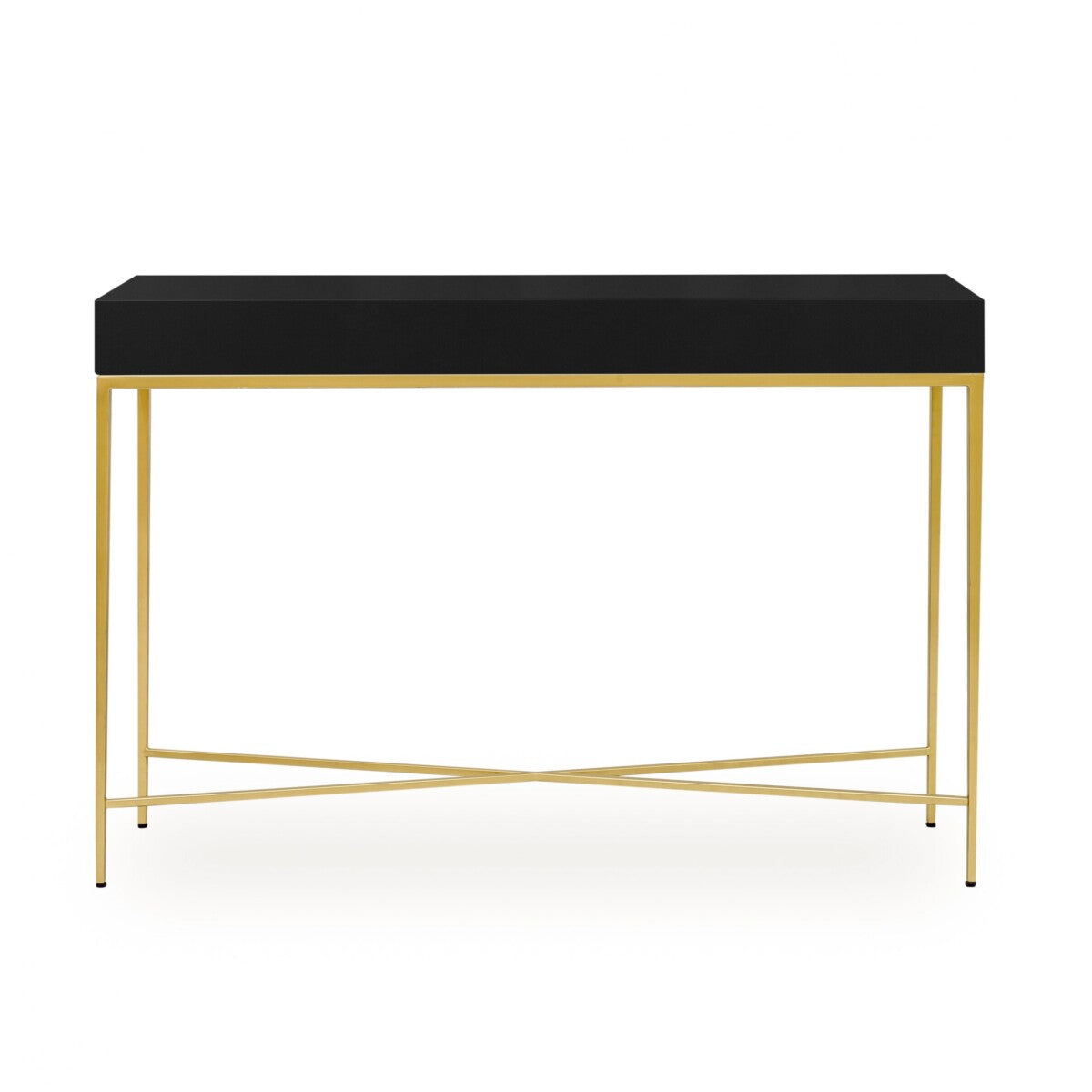Palermo Black and Gold One Drawer Console Table with Drawer