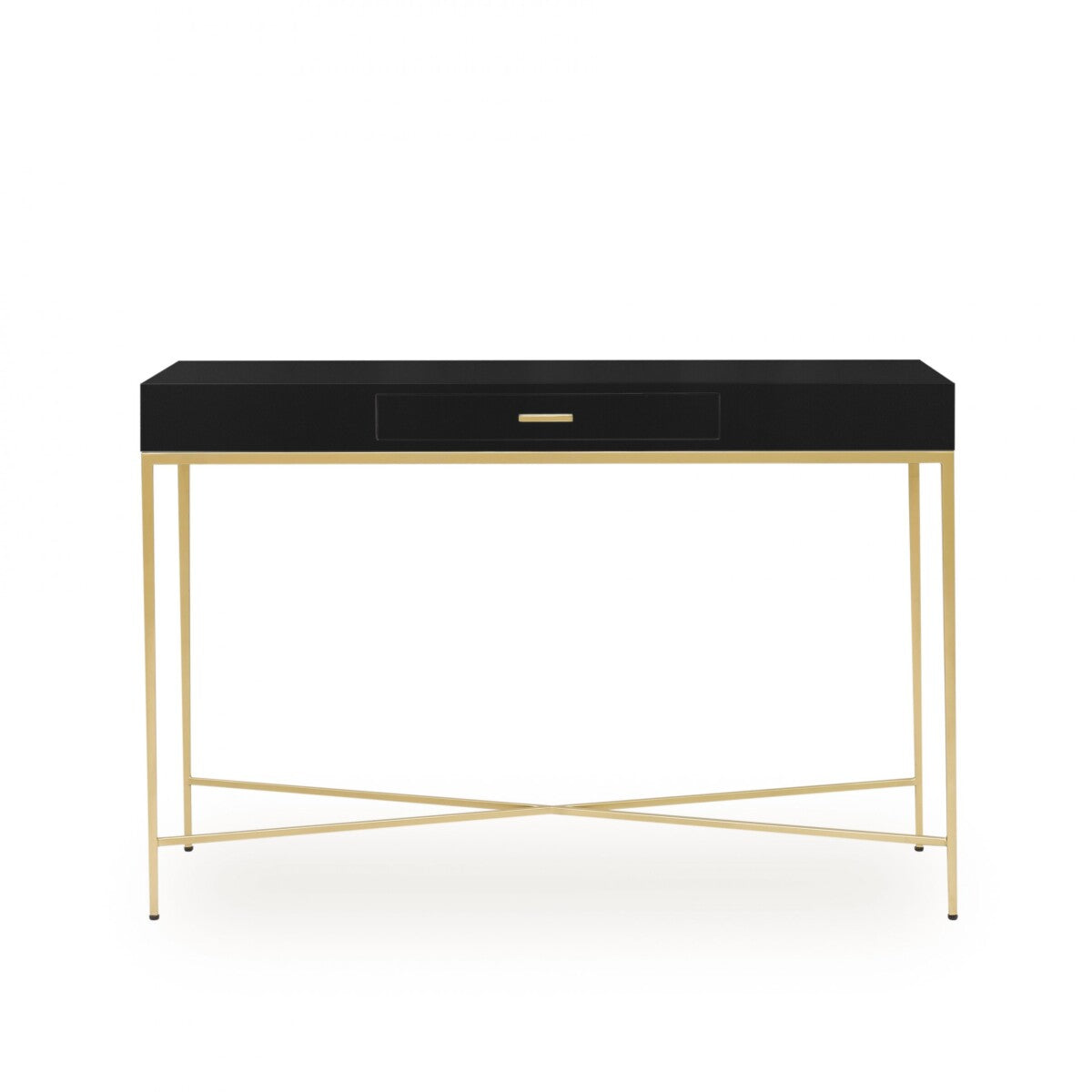 Palermo Black and Gold One Drawer Console Table with Drawer