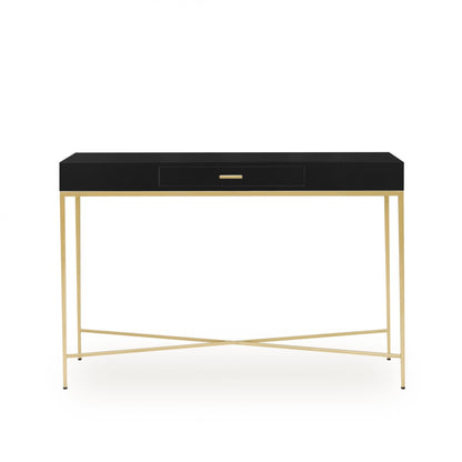 Palermo Black and Gold One Drawer Console Table with Drawer