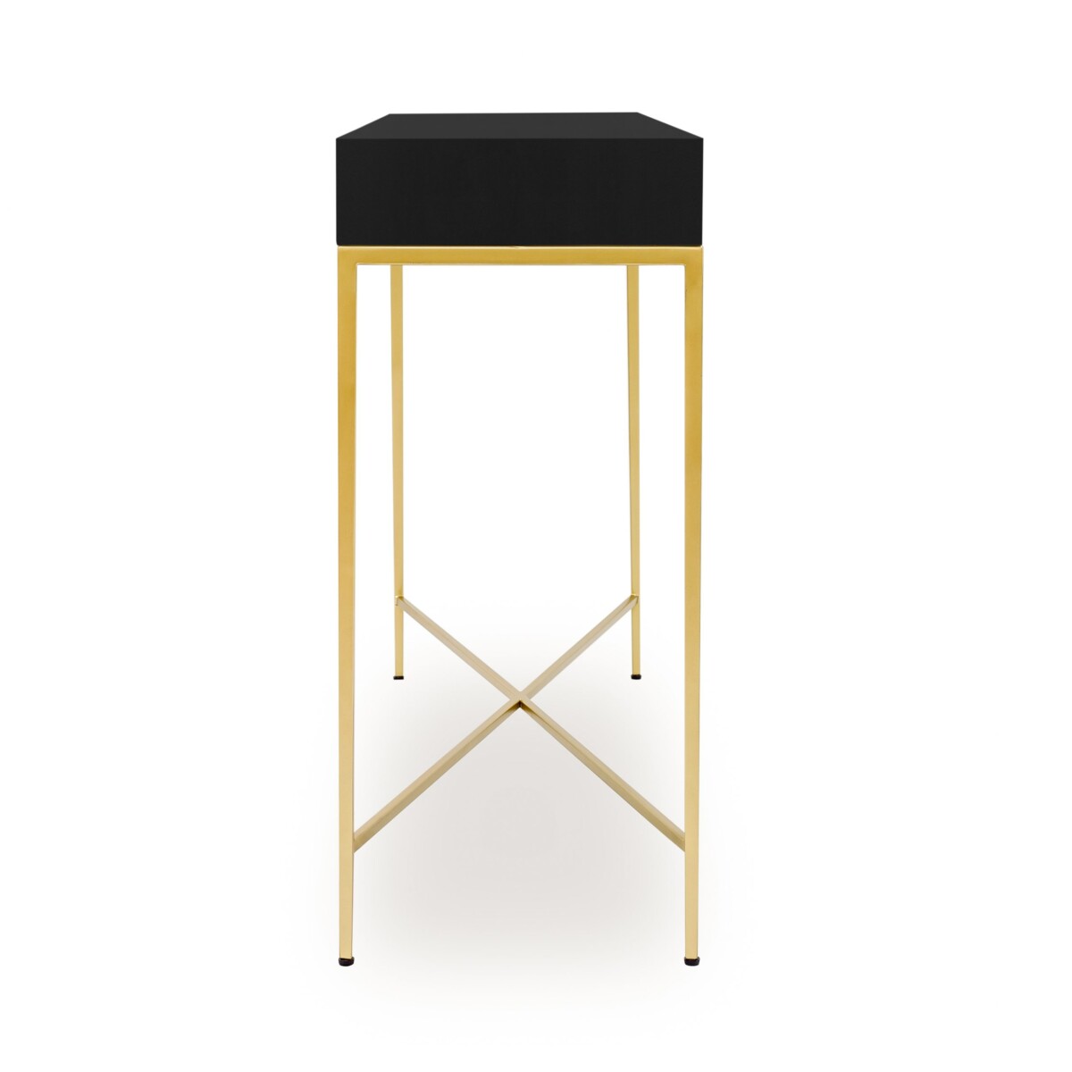 Palermo Black and Gold One Drawer Console Table with Drawer