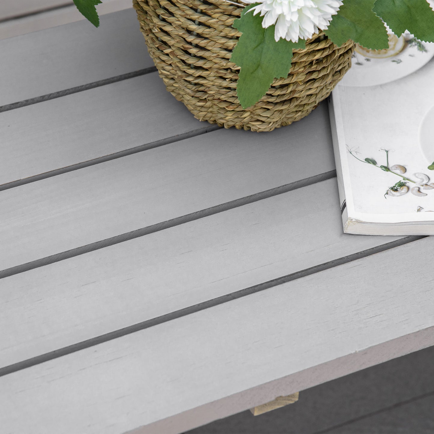 Linifi Wood Grey Rustic 2 Seater Garden Bench With Wagon Wheel Arms And High Back