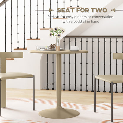 Ratapa Metal Light Brown Minimal Round Dining Table For 2