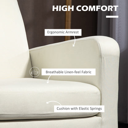 Remili Set Of 2 Cream Modern Accent Chairs With Black Legs
