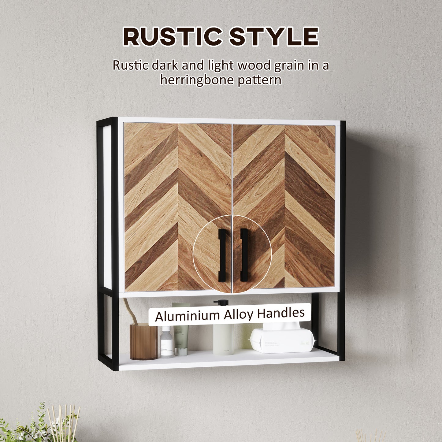Ranira Wall Mounted Bathroom Medicine Cabinet With Adjustable Shelves Walnut Finish