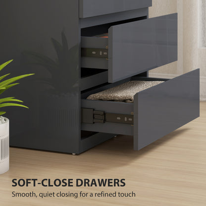 Recota High Gloss Grey 4 Drawer Modern Storage Chest