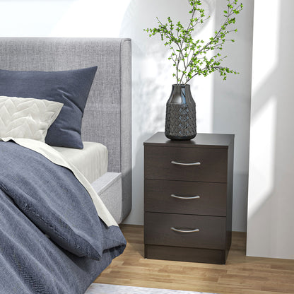 Salasa Set Of 2 White Bedside Tables With Drawer And OFauxn Shelf Featuring Metal Rail Detail