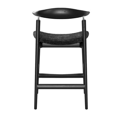 Loughrea Upholstered Black Velvet Tweed Bar Stool